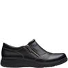 CLARKS WOMENS ZIP COMFORT SHOE - BLACK LEATHER